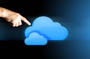 Sosyal veri ağı ile insan el, sunucu yüzen, bilgi internet şeyler, AI robotik küresel sistem teknolojisi, makine derin öğrenme, bulut depolama