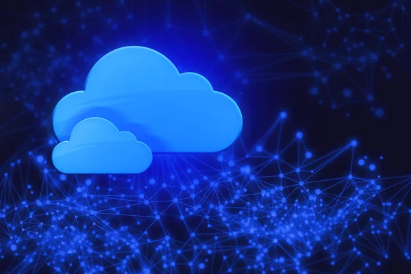 Scienza Cloud Storage Net Web Connessione Futuristica Sistema Tecnologia Digitale — Foto Stock