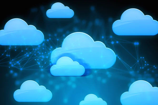 Criptomoneda Icono Almacenamiento Nube Datos Conexión Futurista Sistema Tecnología Digital — Foto de Stock