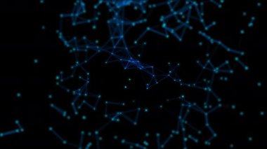 fütüristik soyut hareket ai beyin teknolojisi ağ ağ bağlayan web, veri derin öğrenme, robotik hücre atomu