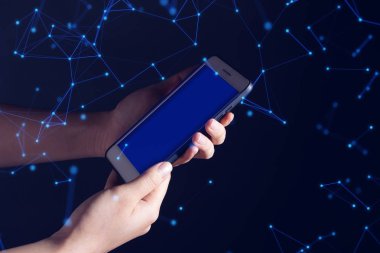 akıllı telefon uygulaması, telekomünikasyon, iş ve finans, akıllı telefon, sosyal ağ, ai veri derin öğrenme insanlar el dokunmatik