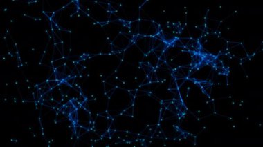 soyut ağ teknolojisi pleksus ai hologram nokta parçacık fütüristik bağlantı, şey internet, hacker sunucu online, bilim atom