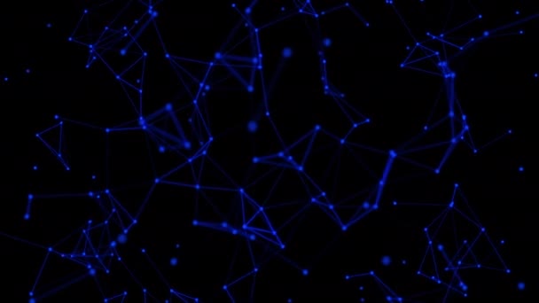 Αφηρημένη Σύνδεση Τεχνολογίας Δικτύου Πλέγμα Ολογραφικό Σωματίδιο Κουκκίδα Φουτουριστική Σύνδεση — Αρχείο Βίντεο