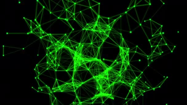 Rede Tecnologia Partículas Robóticas Conectando Plexo Rede Digital Online Cérebro — Vídeo de Stock
