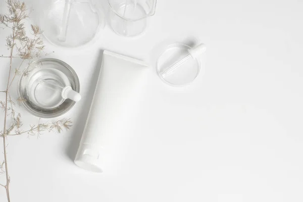 Beauty Spa Medische Skincare Concept Cosmetische Lotion Fles Verpakking Witte — Stockfoto