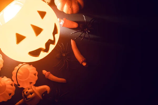 Horror Fantasma Engraçado Assustador Halloween Abóbora Feriado Estação Saudação Festa — Fotografia de Stock
