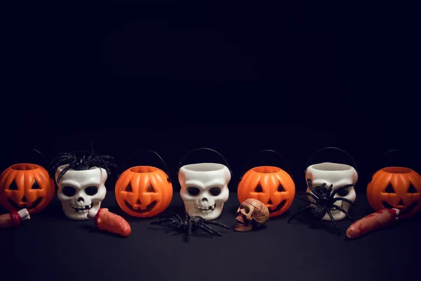 Skräck Spooky Funny Ghost Halloween Pumpa Semesterperioden Hälsning Natt Fest — Stockfoto