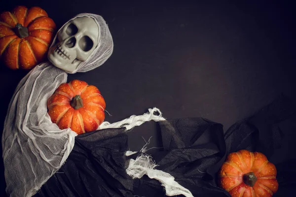 Horror Straszne Halloween Dynia Noc Ozdoba Party Pozdrowienie Sezon Uroczysty — Zdjęcie stockowe