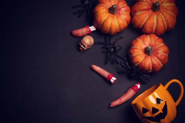 Horror Straszne Halloween Dynia Noc Ozdoba Party Pozdrowienie Sezon Uroczysty — Zdjęcie stockowe