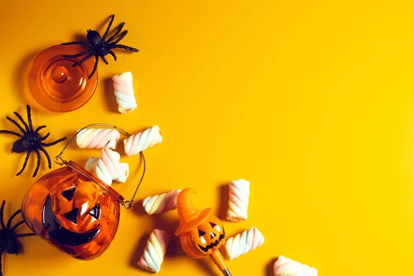 Horreur Fantôme Drôle Effrayant Halloween Citrouille Saison Des Fêtes Saluant — Photo