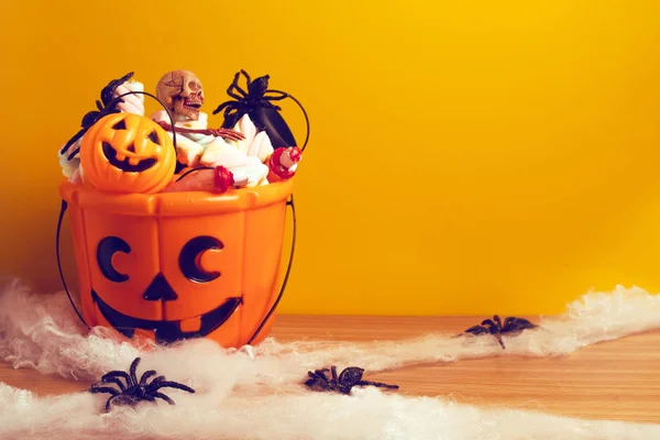 Skräckinjagande Roligt Spöke Halloween Julen Hälsning Natt Fest Med Leksak — Stockfoto