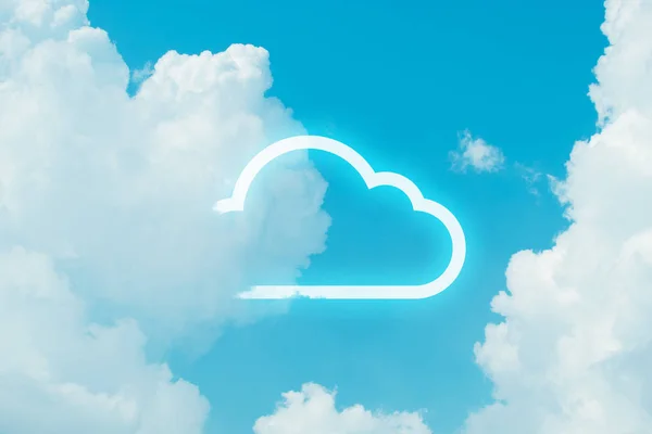 Cloud Speicher Server Online Des Sozialen Netzwerks Himmel Hintergrund Natur — Stockfoto