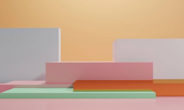 Arkaplan soyut kaide tahtasının 3d resimlendirmesi, sanat görüntüsü model ürün dekorasyon tezgahı duvar kağıdı