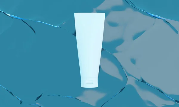 Schoonheid Behandeling Medische Huidverzorging Cosmetische Lotion Crème Mockup Verpakking Water — Stockfoto