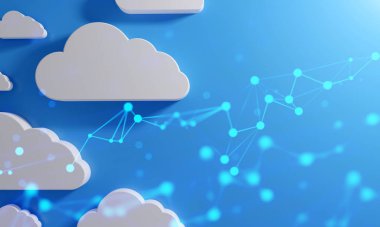 Güvenlik sistemi için dijital veri ai ağ teknolojisinin depolanmış bulut deposu.