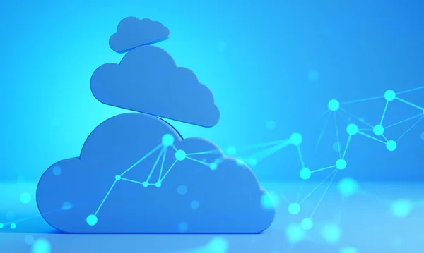 Armazenamento Nuvem Dados Digitais Tecnologia Rede Line Para Sistema Segurança — Fotografia de Stock