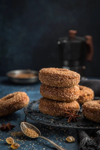 Baked Donuts Cinnamon Selective Focus — Stock Photo, Image