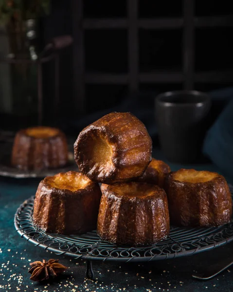 Cannele Traditional French Dessert Selective Focus — Stock Photo, Image