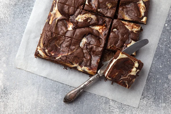 Leckere Käsekuchenbrownies — Stockfoto