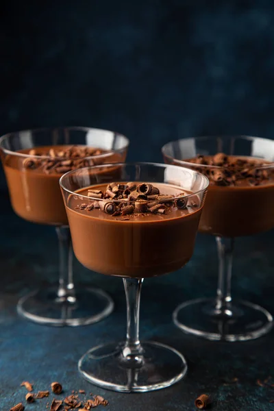 Delicioso postre de chocolate Panna Cotta — Foto de Stock