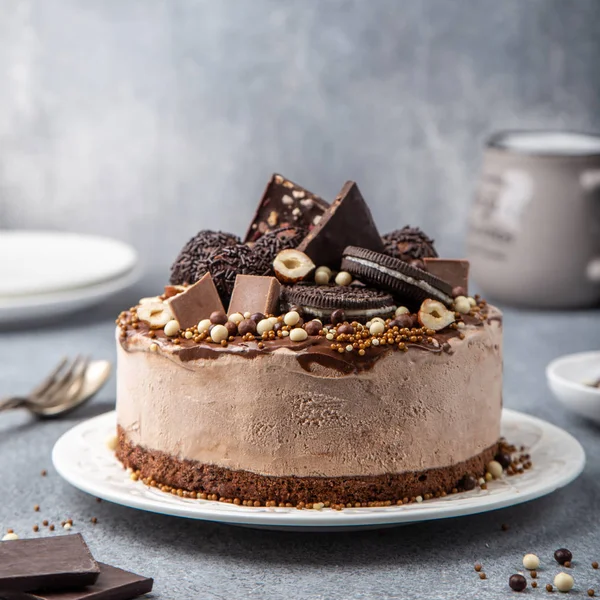 Gâteau de crème glacée au chocolat, — Photo