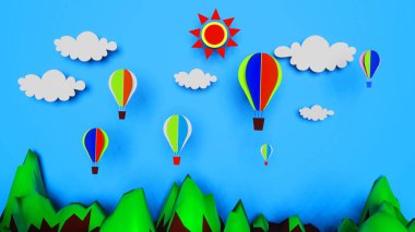 Süzülen boron görünümünün 3B sunumları Kağıt kesiği