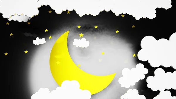 Arte Papel Boa Noite Sonhos Doces Estrelas Noite Céu Noite — Fotografia de Stock