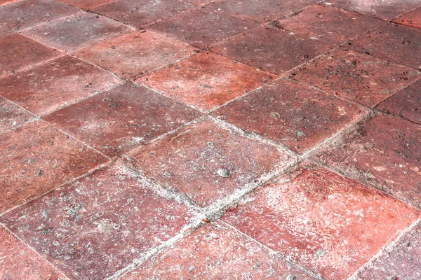 Terracotta floors. Brown and pink terracotta floor tiles texture. Rustic background.