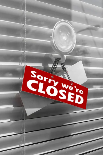 Closed Sign Door Venetian Blind — Stock Photo, Image