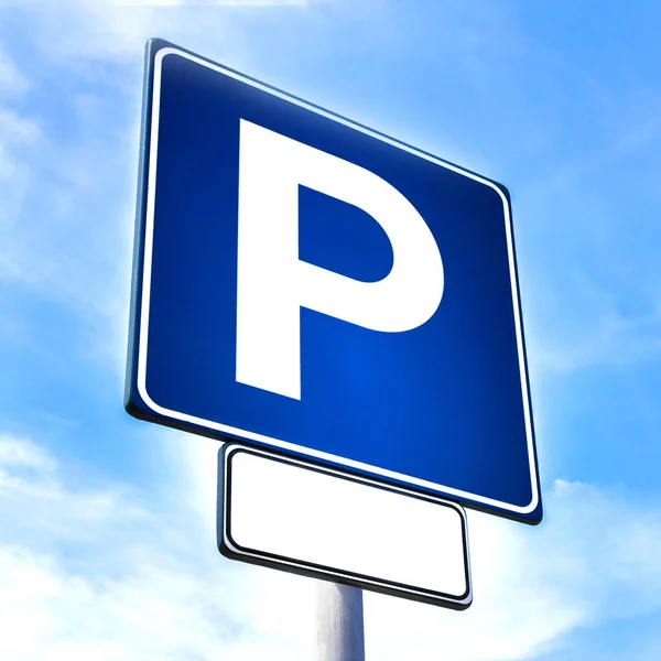 Free Parking Street Signal Empty Label Copy Space Stock Image