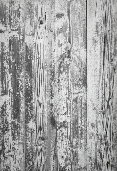 素朴な木製の板の背景に白いペンキを剥離 — ストック写真