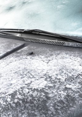 Buz gibi bir araba Close-up. Kavramlar için idealdir.