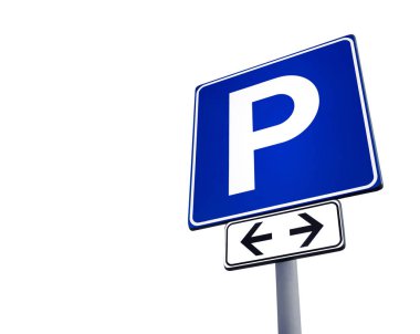 Toplam beyaz arka plan üzerinde izole işareti otopark. Senin metin için yer.