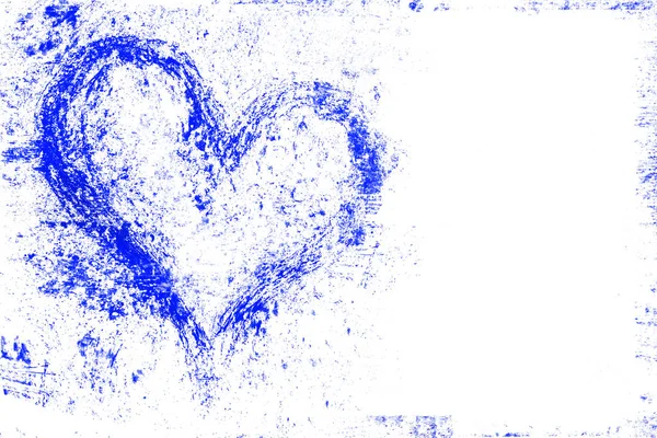 Projeto Grunge Com Símbolo Azul Coração Ele Pode Ser Usado — Fotografia de Stock