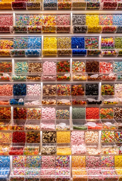 Self service display with many candies