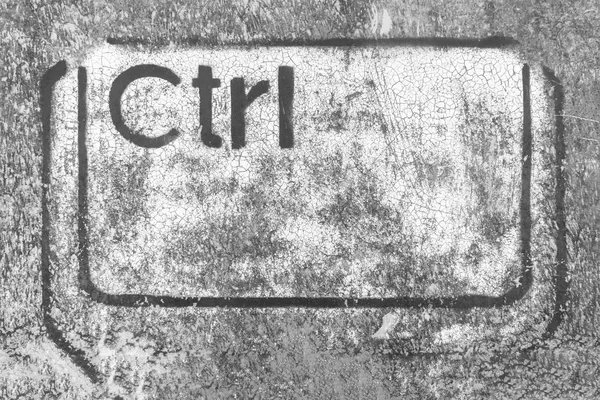 Grunge graffiti beeltenis van de CTRL-toets — Stockfoto
