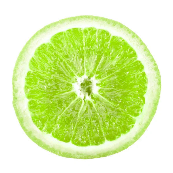 Fatia Limão Frutas Isoladas Sobre Fundo Branco — Fotografia de Stock