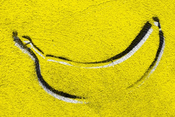 Банановые Граффити Бетонной Стене Обратная Сторона Пространством Копирования — стоковое фото