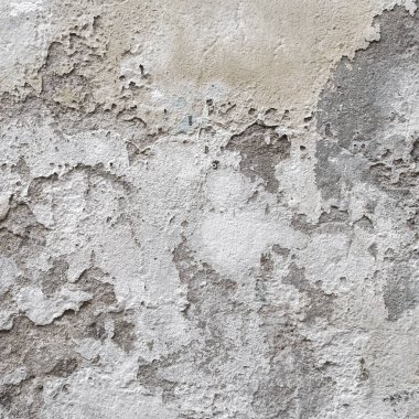 Boş soyulmuş dağınık yüzey. İğrenç kabuk soyma alçı arka plan dokusu.