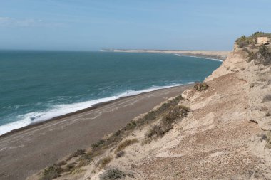 patagonya Atlantik kıyıları Valdez, Galler ve penguenler plajı 