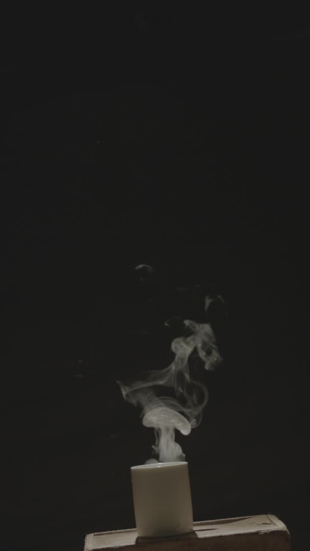Vfx Выстрелы Курящего Курева Композиции Горячий Кофе Чай Добавить Пару — стоковое видео
