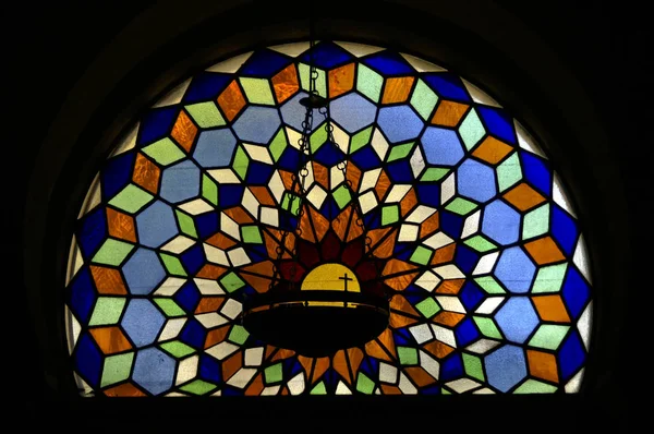 Cordoba Hiszpania Witraż Wewnątrz Meczetu Mezquita Cordova — Zdjęcie stockowe