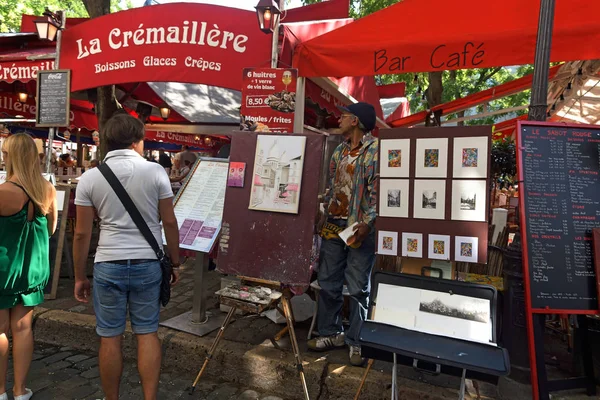 Parigi Francia Turisti Montmartre Parigi — Foto Stock