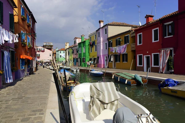 Burano Italien Kanal Urbanen Zentrum Der Insel Burano — Stockfoto