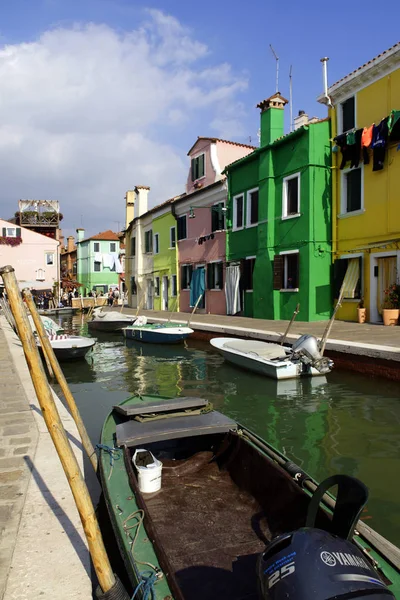 Burano Italien Kanal Auf Der Insel Burano — Stockfoto