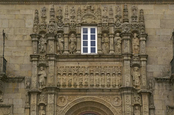 Santiago Compostela Španělsko Architektonický Detail Hostal Los Reyes Katolíky Obradoiro — Stock fotografie