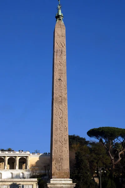 Rome Italy Egyptian Obelisk Dedicated Ramses Piazza Del Popolo City — Stock Photo, Image