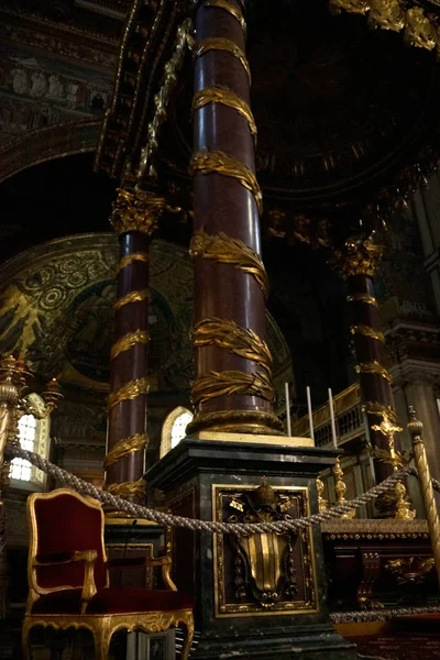 Roma Italia Columnas Del Altar Mayor Basílica Papale Santa Maria — Foto de Stock