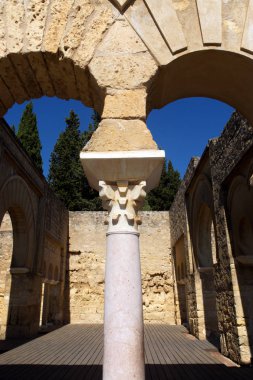Cordoba (İspanya). Casa de Los Califal de Medina Azahara şehirde Visires mimari detay