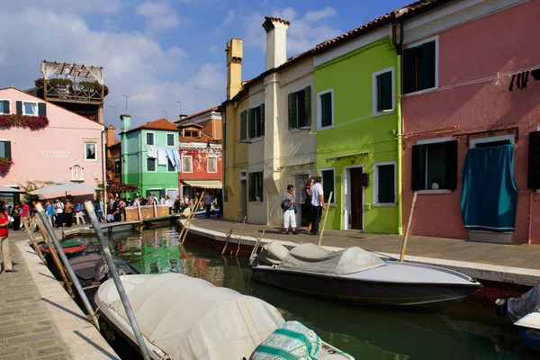 Burano Italien Kanal Auf Der Insel Burano Der Lagune Von — Stockfoto